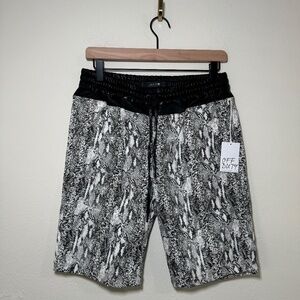 Joe's Jeans Shorts Women's MD Black White Rocky Bermuda Python Snake Print NWT